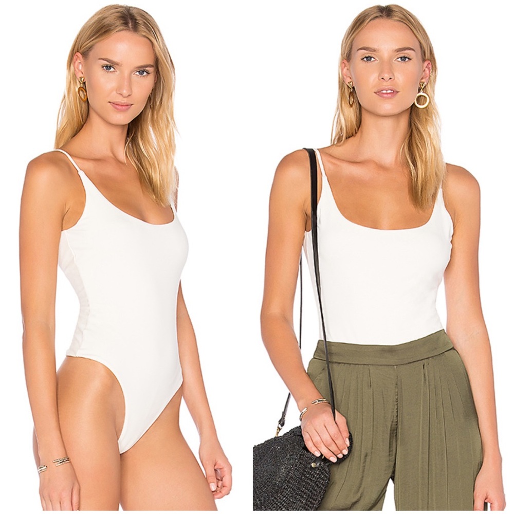 Privacy Please Revolve Bara White Cami Bodysuit